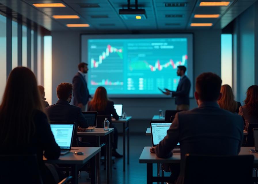 Trading education academy with live training session